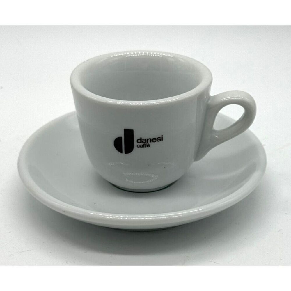 Espresso Cup Italian Danesi Collection Coffee Demitasse Cup & Saucer Plate White